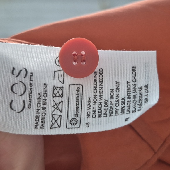 COS Strappy Silk Top In Coral Size Small - Picture 7 of 7